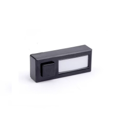 Звънчев бутон Н. Киров, с място за надпис, 36V, черен