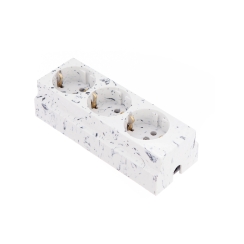 Разклонител шуко Н. Киров, 3 гнезда, без кабел, мрамор