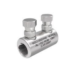 Алуминиев съединител с късащи болтове Morek MSCL50, 10-50mm2, 12kV, покалаен