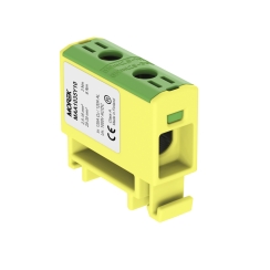 Тунелна клема Morek OTL50 1x, 1P, 160A, 1.5-50mm2, 1kV, жълто-зелена