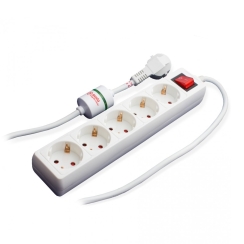 Разклонител със защита и ключ Sono KX/5, 5 гнезда, кабел 3m, 12A