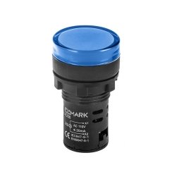 LED индикатор Elmark AD56D-22-B-230, Ф22mm, 230VAC, син