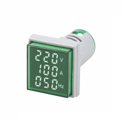 LED комбиниран индикатор Tosun AD22-SAVF, V/A/Hz, син