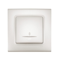 Стълбищен бутон светещ Viko Linnera Life, перлено бяло