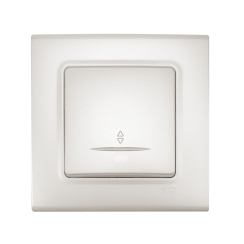 Девиаторен светещ ключ СХ-6 Viko Linnera Life, перлено бяло