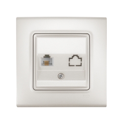 LAN RJ45 розетка Viko Linnera Life, 2x CAT5e, перлено бяло