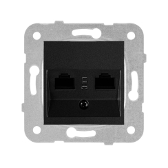 Механизъм компютърна розетка 2xCAT5e, Panasonic Karre Plus, черен