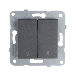 Механизъм двоен девиаторен ключ СХ-6  Panasonic Karre Plus, тъмно сив