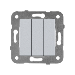 Механизъм троен ключ Panasonic Karre Plus, светло сив