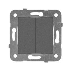 Механизъм двоен ключ сх. 5 Panasonic Karre Plus, тъмно сив-антрацит