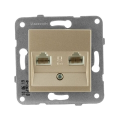 Механизъм компютърна розетка 2xCAT5e Panasonic Karre Plus, бронз