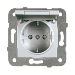 Механизъм контакт шуко с капак Panasonic Karre Plus, светло сив