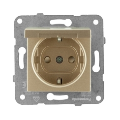 Механизъм контакт шуко с капак и защита Panasonic Karre Plus, бронз