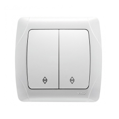 Двоен девиаторен ключ сх. 6 Viko Carmen, бял