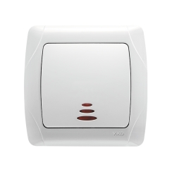 Единичен ключ СХ-1 светещ Viko Carmen, бял