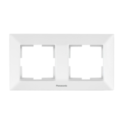 Двойна хоризонтална рамка Panasonic Arkedia Slim, бяла