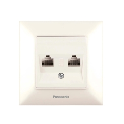 Компютърна розетка 2x CAT5e Panasonic Arkedia Slim, бежов/крем