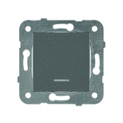 Механизъм единичен светещ ключ СХ-1  Panasonic Karre Plus, тъмно сив-антрацит