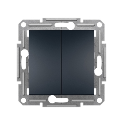 Механизъм двоен девиаторен ключ сх-6 Schneider Asfora, тъмно сиво/антрацит