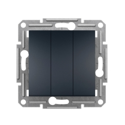 Механизъм троен ключ Schneider Asfora, тъмно сиво/антрацит