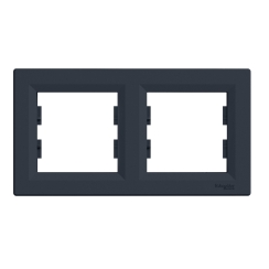 Двойна хоризонтална рамка Schneider Asfora, тъмно сиво/антрацит