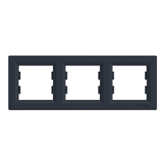 Тройна хоризонтална рамка Schneider Asfora, тъмно сиво/антрацит