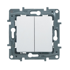 Механизъм двоен девиаторен ключ СХ-6 Legrand Niloé, бял