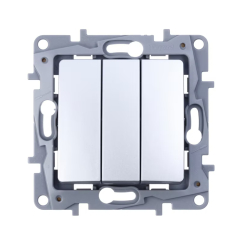 Механизъм троен ключ Legrand Niloé, бял