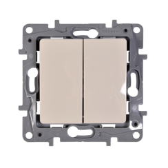 Механизъм двоен ключ сх. 5 Legrand Niloé, крем