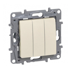 Механизъм троен ключ Legrand Niloé, крем