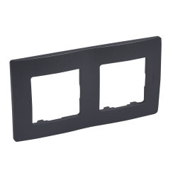 Декоративна двойна рамка Legrand Niloé, черен бронз