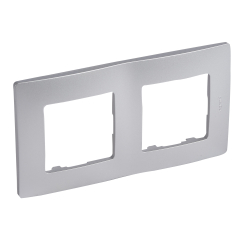 Декоративна двойна рамка Legrand Niloé, алуминий/сиво