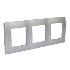 Декоративна тройна рамка Legrand Niloé, алуминий/сиво