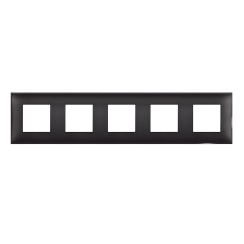 Декоративна хоризонтална рамка bticino Classia, 5x2 модула, черен сатен
