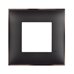 Декоративна рамка немски стандарт bticino Classia, 2 модула, черно с никел