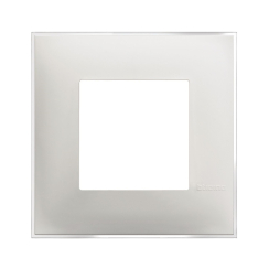 Декоративна рамка немски стандарт bticino Classia, 2 модула, бяло/леден сатен