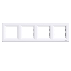 Четворна хоризонтална рамка Schneider Asfora, бяла