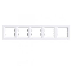 Хоризонтална рамка за 5 модула Schneider Asfora, бяла
