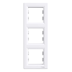 Тройна вертикална рамка Schneider Asfora, бяла