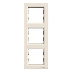 Тройна вертикална рамка Schneider Asfora, бежова/крем