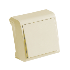 Единичен ключ сх. 1 за външен монтаж Viko Vera, бежов/крем