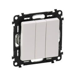 Механизъм троен ключ Legrand Valena Life, бял