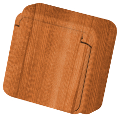 Единичен контакт шуко с капак Gunsan Fantasy Misya за открит монтаж, дъб