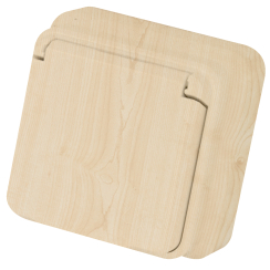 Единичен контакт шуко с капак Gunsan Fantasy Misya за открит монтаж, круша