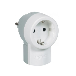 Щепсел със шуко контакт Legrand, 2P+T, бял