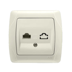 Компютърна розетка RJ45 1xCAT5e Viko Carmen, бежова/крем