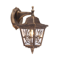 Фасаден стенен фенер Vivalux Lyon WD003, 1xE27, IP44, античен месинг
