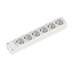 Разклонител Mutlusan Olimpia, 6 гнезда, бял