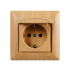 Единичен контакт шуко с капак Gunsan Visage, круша