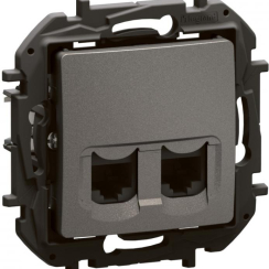 Розетка 2xRJ45 cat.5e UTP цвят Сив Niloe New Legrand